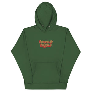 Lows And Highs Embroidered Unisex Hoodie